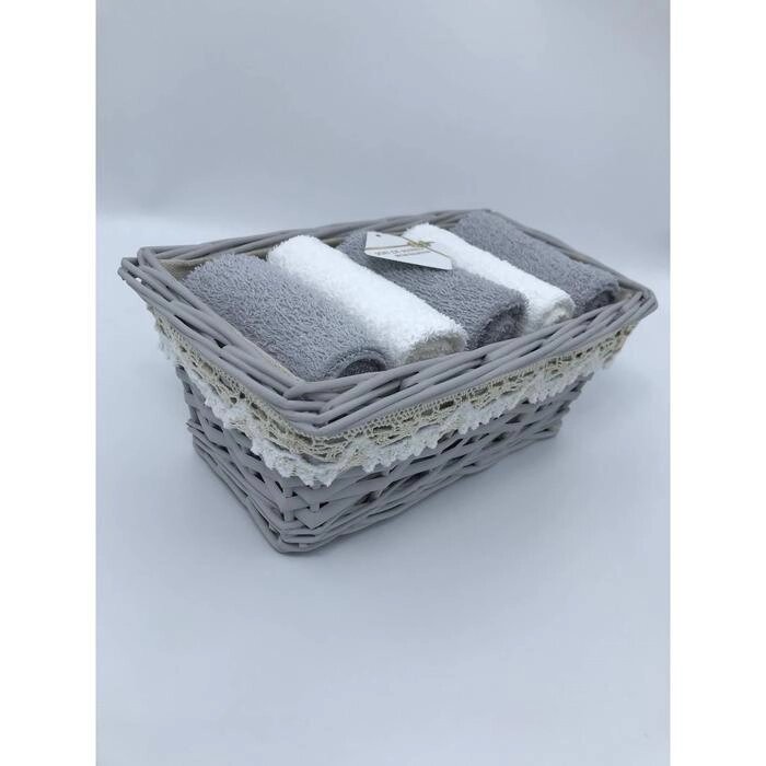 Набор салфеток "Холли", размер 30х50 см, цвет серый, 5 шт от компании Интернет-гипермаркет «MOLL» - фото 1