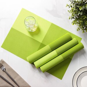 Набор салфеток сервировочных на стол Доляна "Настроение", 4 шт, 4530 см, цвет зелёный
