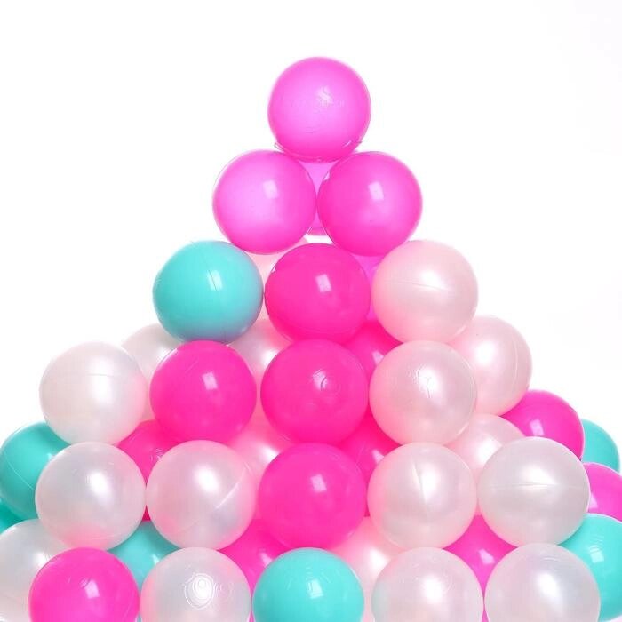 Набор шаров 100 шт (бирюзовый , маджента  , белый перламутр ) от компании Интернет-гипермаркет «MOLL» - фото 1