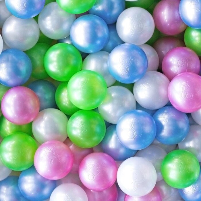 Набор шаров 500 шт, цвета: перламутрово - зелёный, малиновый, голубой от компании Интернет-гипермаркет «MOLL» - фото 1