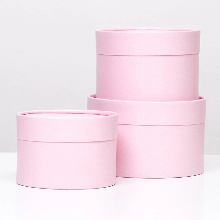 Набор шляпных коробок 3 в 1, розовый, 16 х 10,14 х 9,13 х 8,5 см от компании Интернет-гипермаркет «MOLL» - фото 1