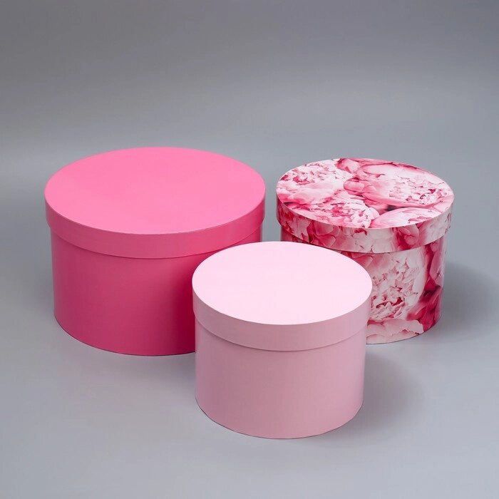 Набор шляпных коробок 3 в 1 "Розовый", 18  18  13‒25  25  15 см от компании Интернет-гипермаркет «MOLL» - фото 1