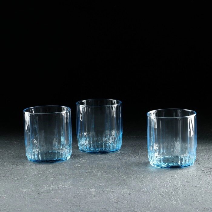 Набор стаканов, 3 шт, 265 мл, голубой от компании Интернет-гипермаркет «MOLL» - фото 1