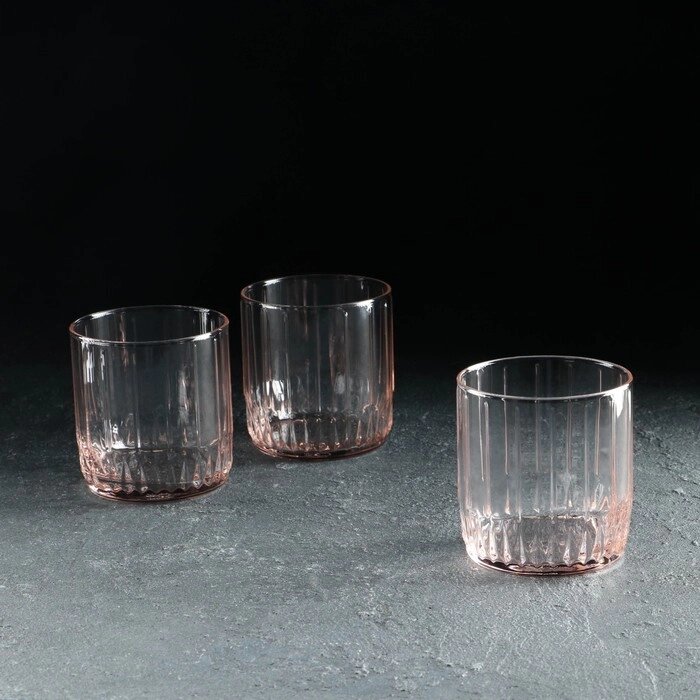 Набор стаканов, 3 шт, 265 мл, розовый от компании Интернет-гипермаркет «MOLL» - фото 1