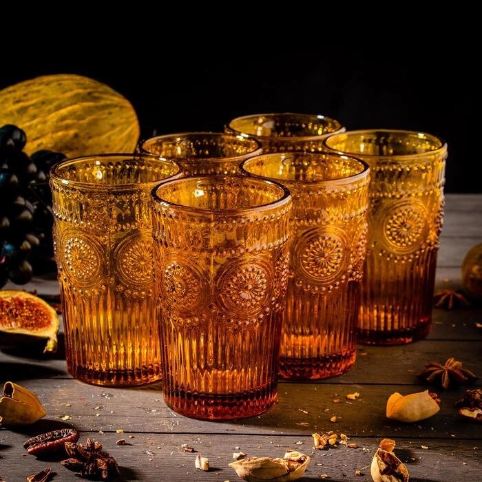 Набор стаканов 350 мл "Ларго", 6 шт, цвет янтарный от компании Интернет-гипермаркет «MOLL» - фото 1