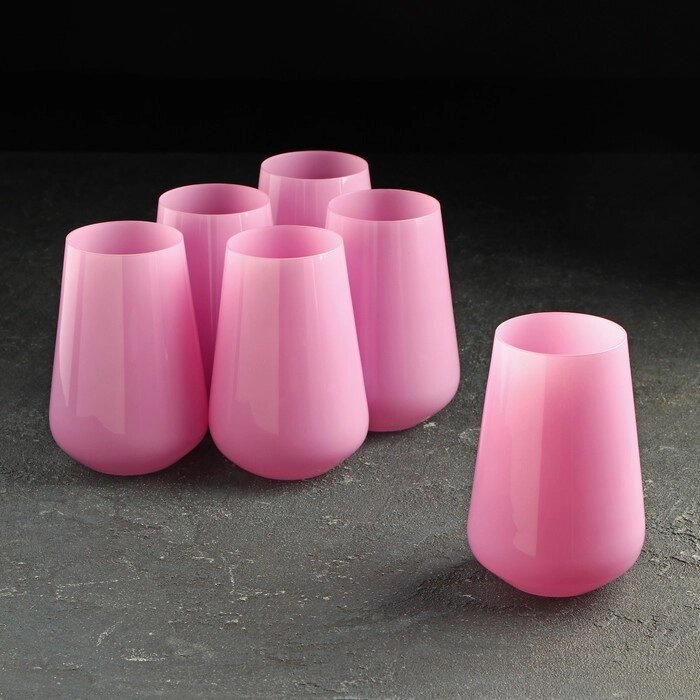 Набор стаканов для виски 380 мл "Сандра", цвет розовый 6 шт от компании Интернет-гипермаркет «MOLL» - фото 1
