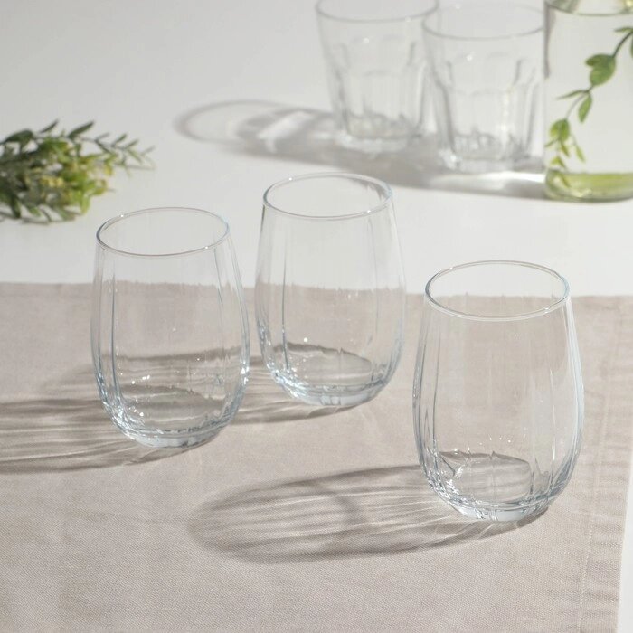 Набор стаканов Linka, стеклянный, 380 мл, 3 шт от компании Интернет-гипермаркет «MOLL» - фото 1