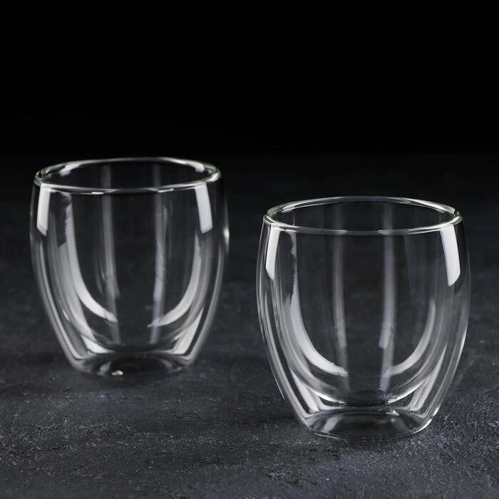 Набор стаканов с двойными стенками Magistro, 200 мл, 2 шт, 8,38,2 см от компании Интернет-гипермаркет «MOLL» - фото 1