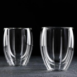 Набор стаканов с двойными стенками Magistro "Поль", 350 мл, 2 шт, 8,512 см