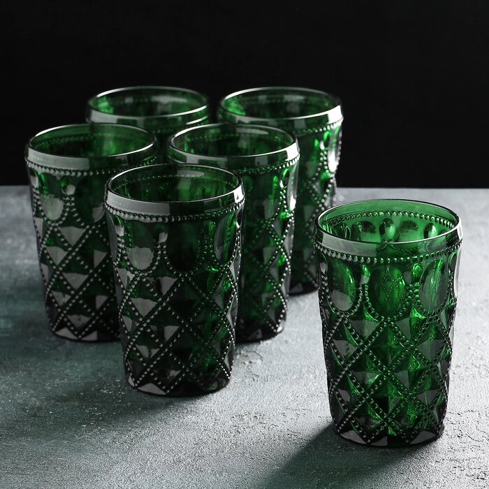 Набор стаканов "Варьете", 465 мл, 8,514 см, 6 шт, цвет зелёный от компании Интернет-гипермаркет «MOLL» - фото 1