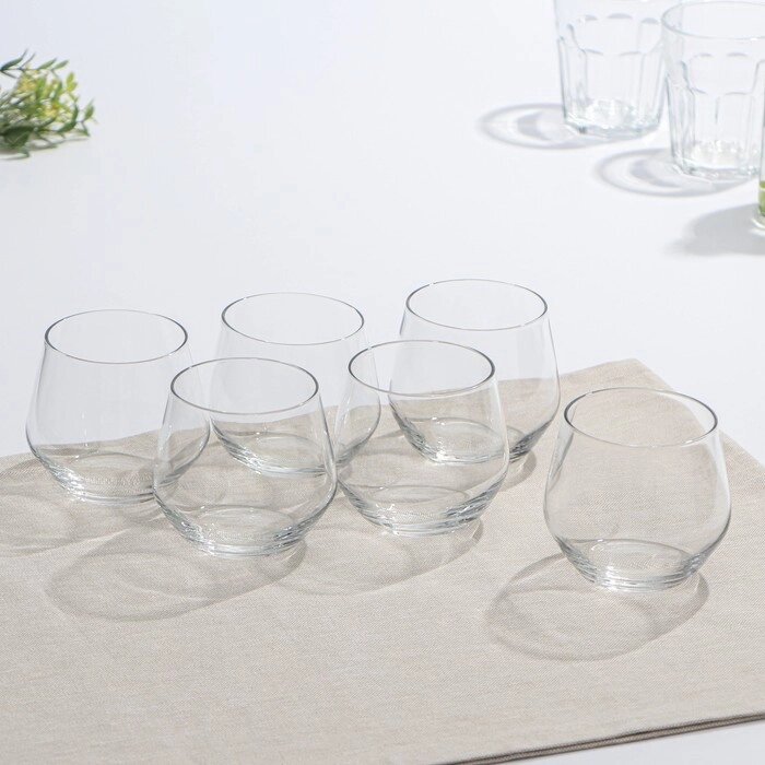 Набор стеклянных низких стаканов VAL SURLOIRE, 360 мл, 6 шт, цвет прозрачный от компании Интернет-гипермаркет «MOLL» - фото 1