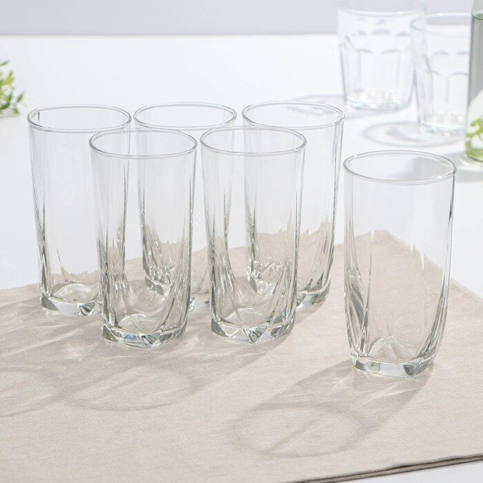 Набор стеклянных высоких стаканов EIFFEL, 350 мл, 6 шт, цвет прозрачный от компании Интернет-гипермаркет «MOLL» - фото 1