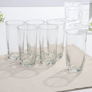 Набор стеклянных высоких стаканов EIFFEL, 350 мл, 6 шт, цвет прозрачный