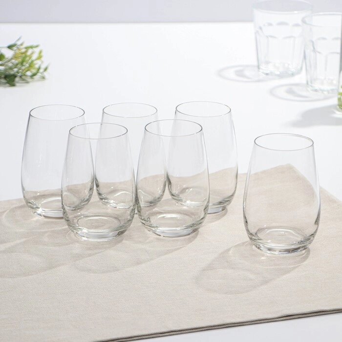 Набор стеклянных высоких стаканов HERMITAGE, 370 мл, 6 шт, цвет прозрачный от компании Интернет-гипермаркет «MOLL» - фото 1
