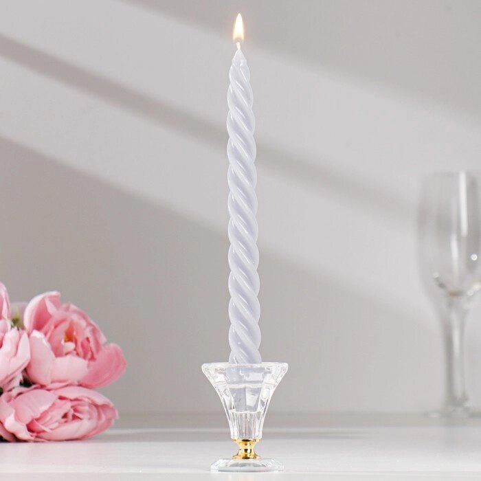Набор свечей витых, 2,3х 24,5 см, 4 штуки, серый от компании Интернет-гипермаркет «MOLL» - фото 1