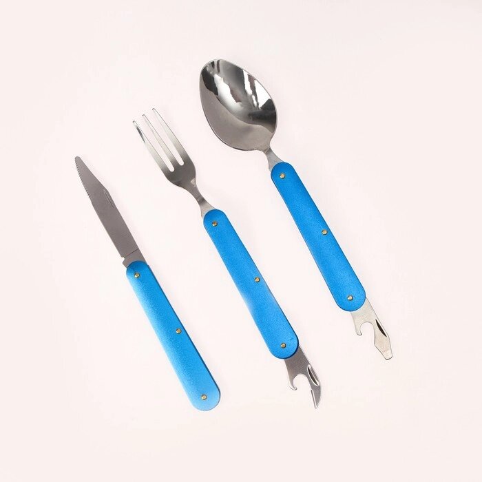 Набор туриста 5в1: нож, ложка, вилка, открывалка, пилка от компании Интернет-гипермаркет «MOLL» - фото 1