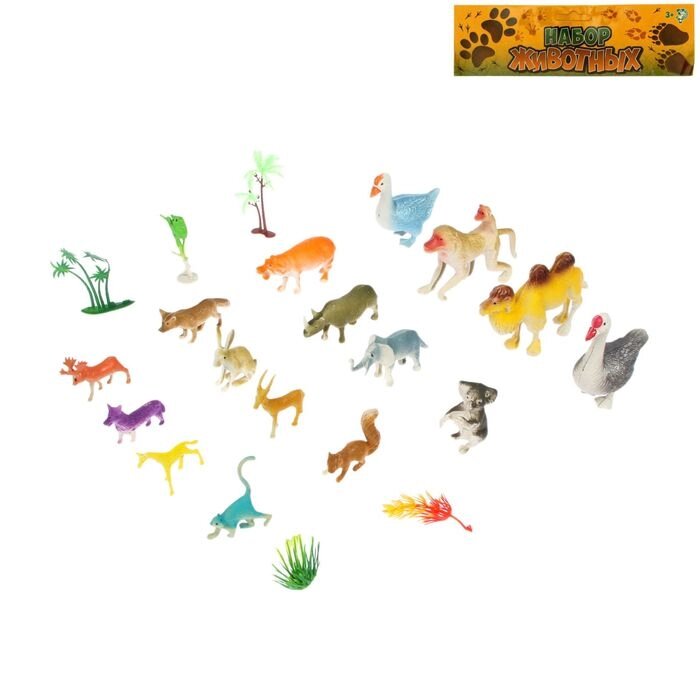 Набор животных "Дикие животные", 16 фигурок с аксессуарами от компании Интернет-гипермаркет «MOLL» - фото 1