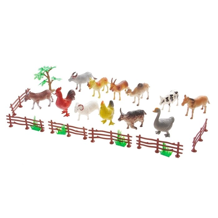 Набор животных "Моя ферма", 12 фигурок, с аксессуарами от компании Интернет-гипермаркет «MOLL» - фото 1