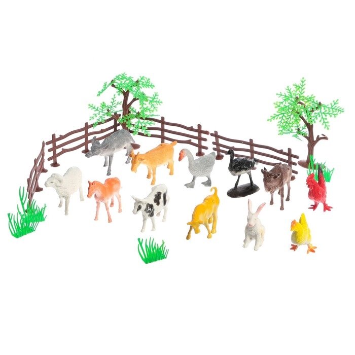 Набор животных "Моя ферма", с аксессуарами, 12 фигурок от компании Интернет-гипермаркет «MOLL» - фото 1