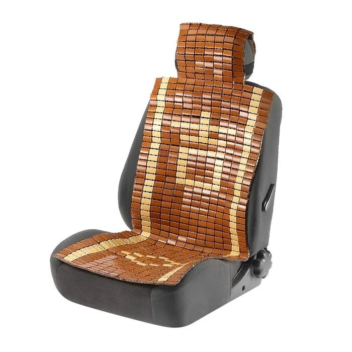 Накидка-массажер на сиденье с капюшоном, 43115 см, бамбук, бежевый от компании Интернет-гипермаркет «MOLL» - фото 1