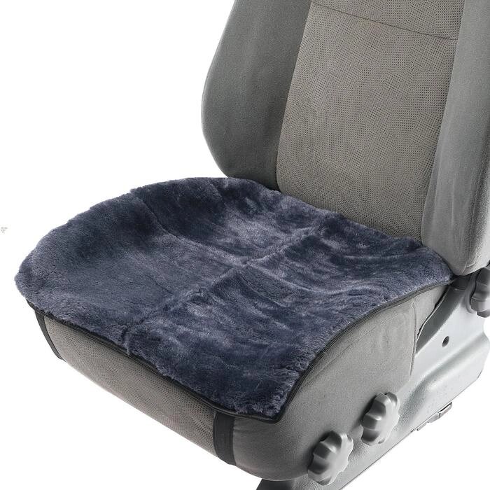 Накидка на переднее сиденье, натуральная шерсть, короткий ворс, серый от компании Интернет-гипермаркет «MOLL» - фото 1