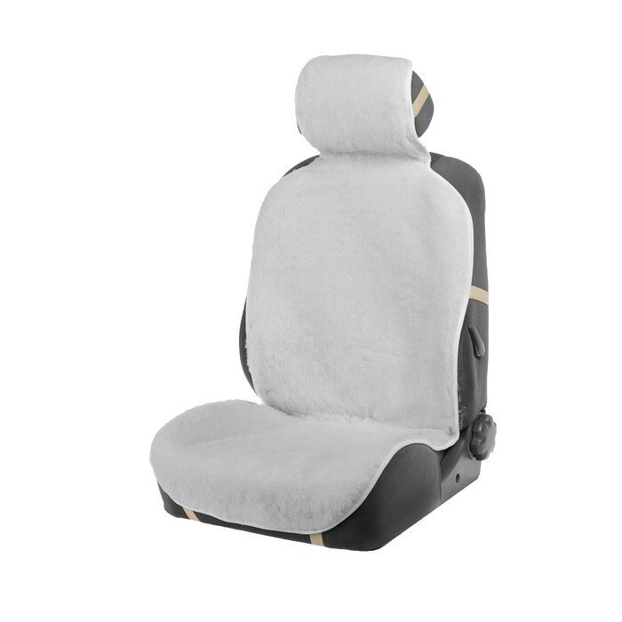 Накидка на сиденье, натуральная шерсть,145 х 55 см, белая от компании Интернет-гипермаркет «MOLL» - фото 1