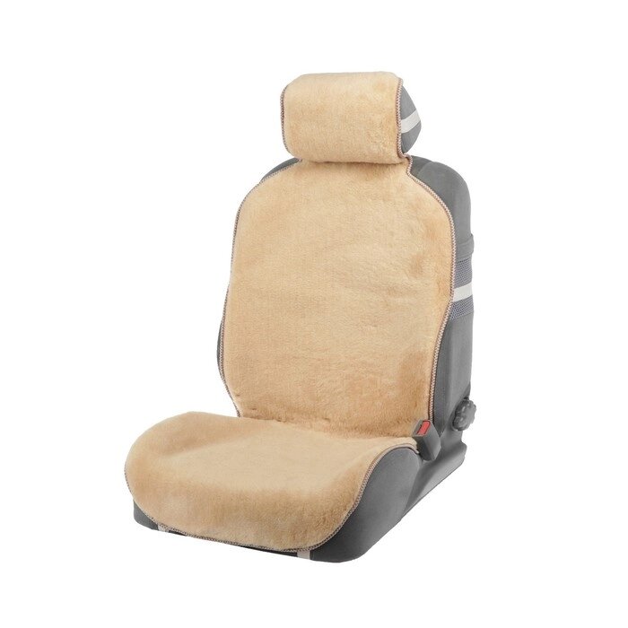 Накидка на сиденье, натуральная шерсть,145х55 см, бежевая от компании Интернет-гипермаркет «MOLL» - фото 1