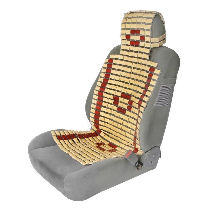 Накидка на сиденье Nova Bright с подголовником, бамбуковые плоские пластины, 120 х 43 см от компании Интернет-гипермаркет «MOLL» - фото 1