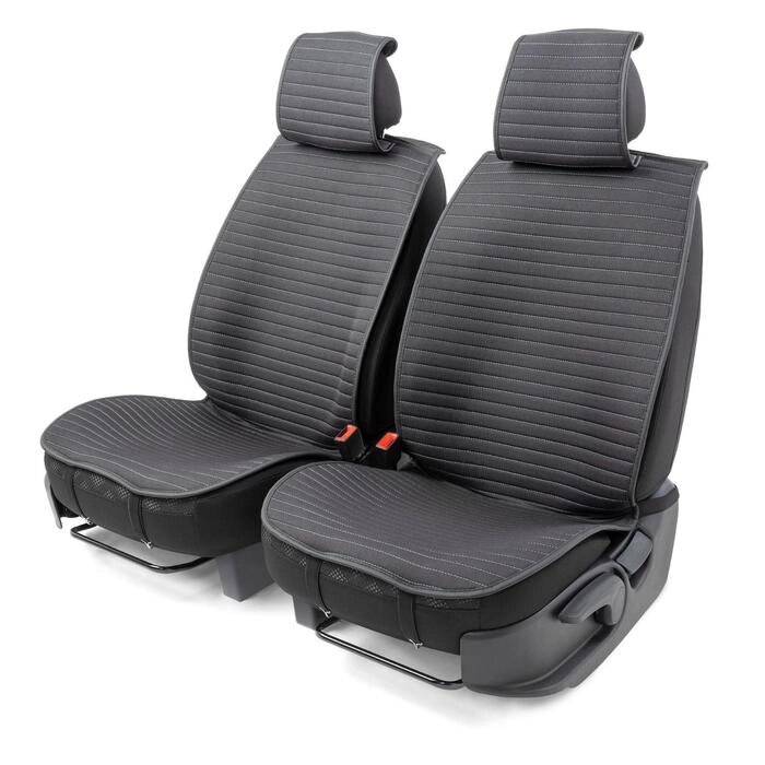 Накидки на передние сиденья Car Performance, 2 шт, алькантара, черный-серый от компании Интернет-гипермаркет «MOLL» - фото 1
