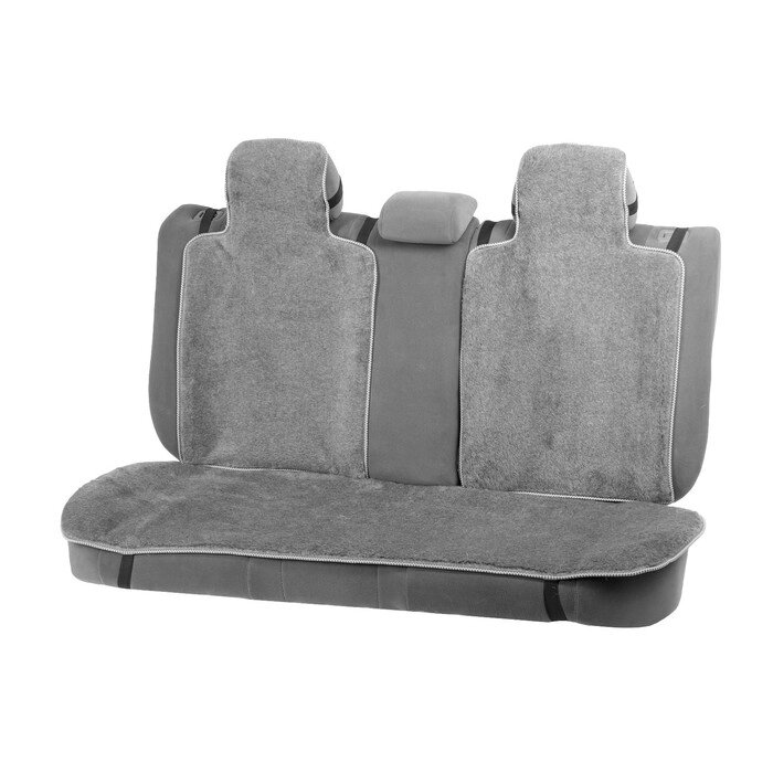 Накидки на заднее сиденье, нат. шерсть, 135 х 55 и 75 х 55 см, серый, набор 3 шт от компании Интернет-гипермаркет «MOLL» - фото 1