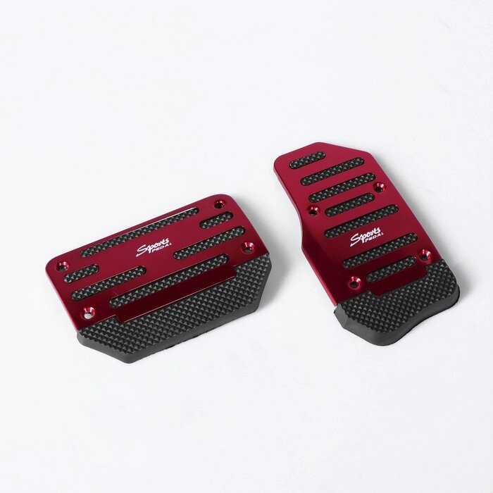Накладки на педали Cartage, антискользящие, красный, набор 2 шт от компании Интернет-гипермаркет «MOLL» - фото 1