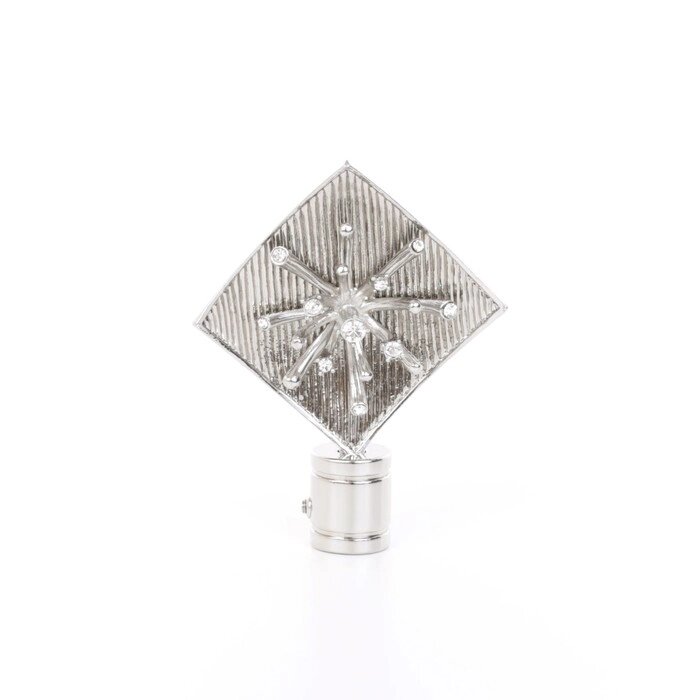 Наконечник "Бриллиантовая роса", 2 шт, d=16 мм, цвет серебро глянец от компании Интернет-гипермаркет «MOLL» - фото 1