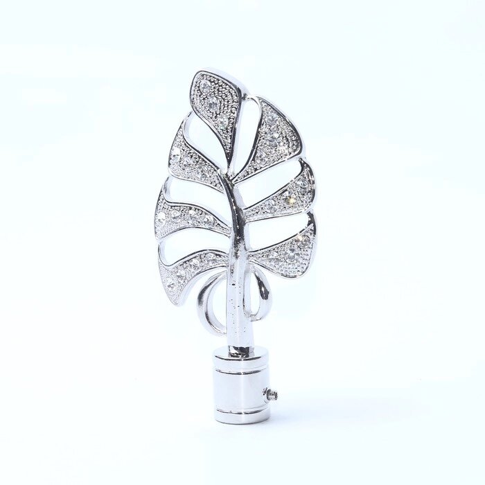Наконечник "Бриллиантовый лист", 2 шт, d=16 мм, цвет серебро глянец от компании Интернет-гипермаркет «MOLL» - фото 1