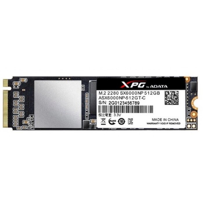 Накопитель SSD A-Data XPG SX6000 Pro M. 2 2280 ASX6000PNP-512GT-C, 512Гб, PCI-E x4 от компании Интернет-гипермаркет «MOLL» - фото 1
