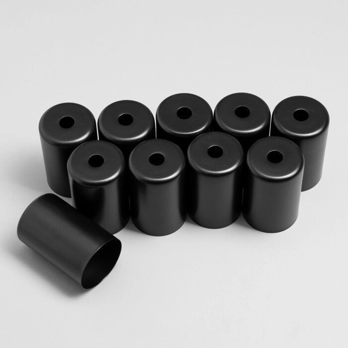 Напатронник Е27 черный  (набор 10штук) 3,8х3,8х6см от компании Интернет-гипермаркет «MOLL» - фото 1