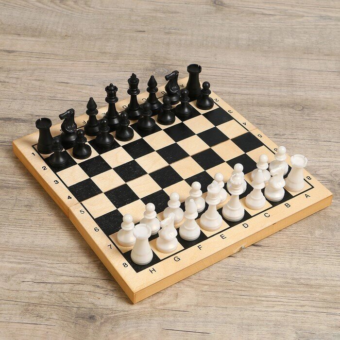 Настольная игра 2 в 1 "Лучший": 29х29 см  шахматы, шашки (король h=7.2 см, пешка h=4 см) микс от компании Интернет-гипермаркет «MOLL» - фото 1