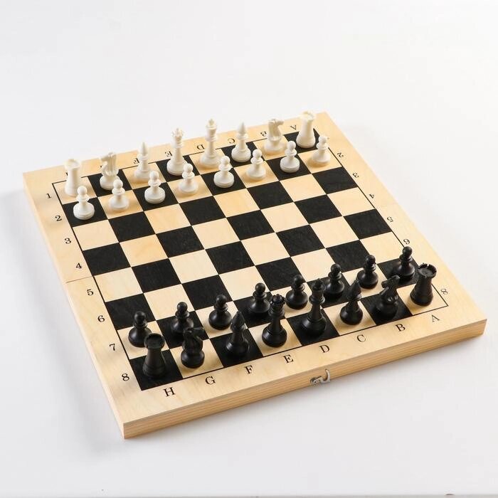 Настольная игра 3 в 1 "Орнамент": шахматы, шашки, нарды (доска дерево40х40см) от компании Интернет-гипермаркет «MOLL» - фото 1