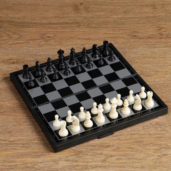 Настольная игра, набор 3в1 "Зук": нарды, шахматы, шашки, магнитная доска 24.5х24.5 см от компании Интернет-гипермаркет «MOLL» - фото 1