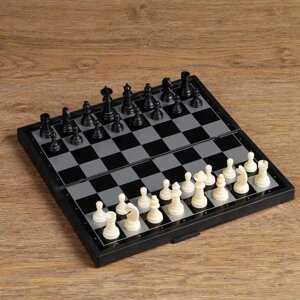Настольная игра, набор 3в1 "Зук"нарды, шахматы, шашки, магнитная доска 24.5х24.5 см