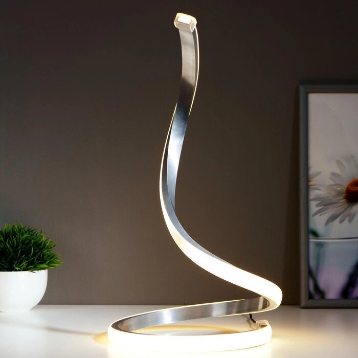 Настольная лампа 16607/1BK LED 6Вт серебро 19,5х19,5х35 см от компании Интернет-гипермаркет «MOLL» - фото 1