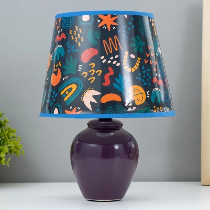 Настольная лампа "Абстракция" Е14 40Вт фиолетовый от компании Интернет-гипермаркет «MOLL» - фото 1