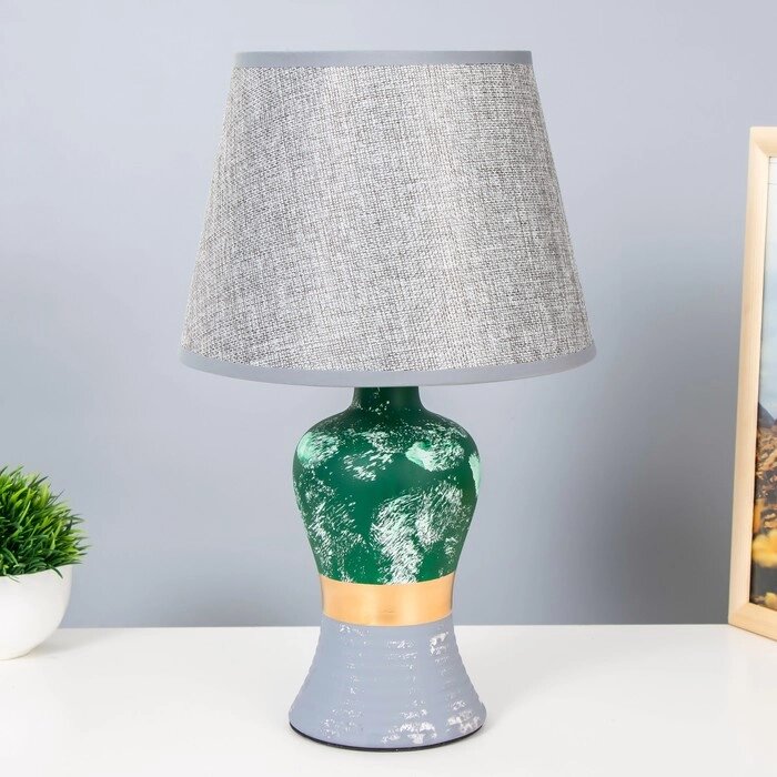 Настольная лампа "Арнелла" Е14 40Вт серо-зеленый 22х22х40 см от компании Интернет-гипермаркет «MOLL» - фото 1