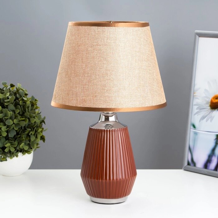 Настольная лампа "Бари" Е14 40Вт коричневый 22,5х22,5х35 см от компании Интернет-гипермаркет «MOLL» - фото 1