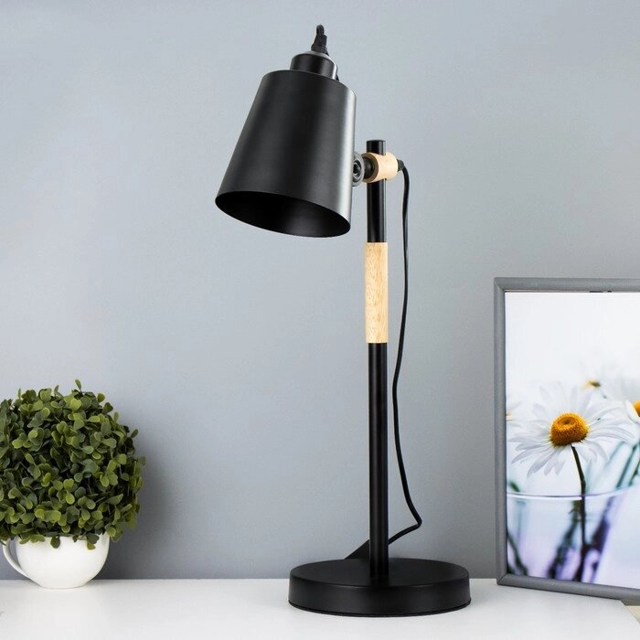 Настольная лампа "Бертон" E27 40Вт черный 17,5х17,5х54 см от компании Интернет-гипермаркет «MOLL» - фото 1
