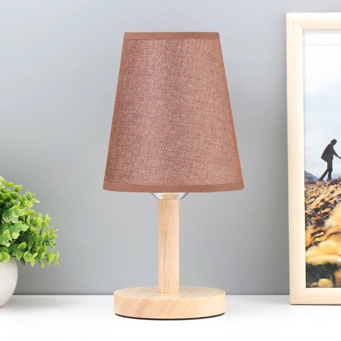 Настольная лампа "Бордо" Е27 40Вт коричневый 14х14х30 см от компании Интернет-гипермаркет «MOLL» - фото 1