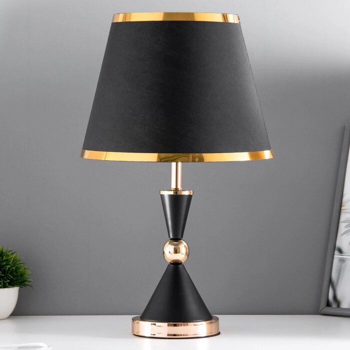 Настольная лампа "Елизавета" E27 40Вт черно-золотой 25х25х37 см от компании Интернет-гипермаркет «MOLL» - фото 1