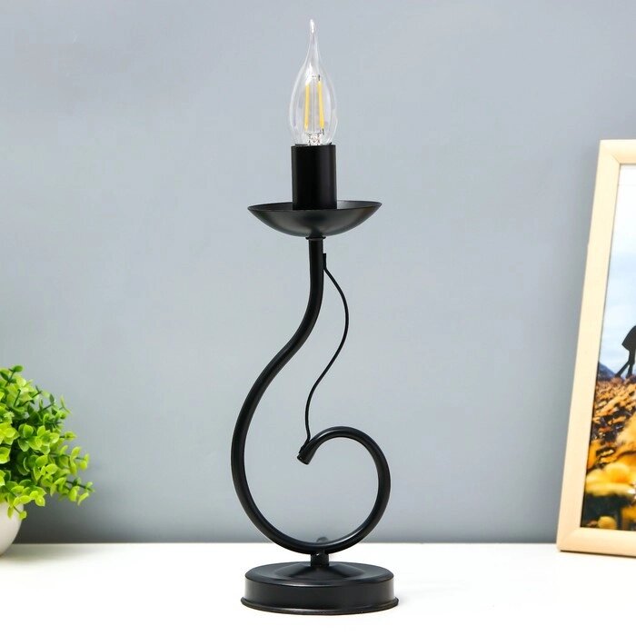 Настольная лампа "Герцогиня" 1х15Вт Е14 черная от компании Интернет-гипермаркет «MOLL» - фото 1