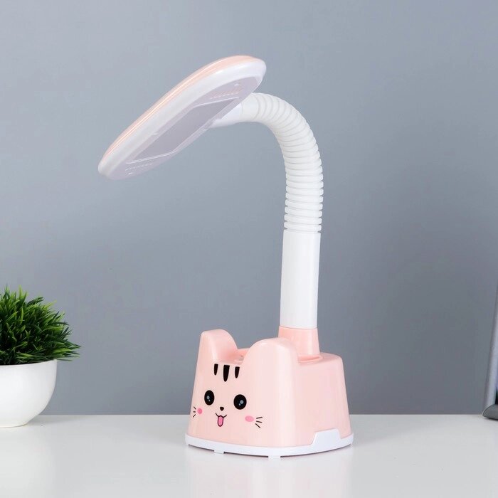 Настольная лампа "Котёнок" LED 3Вт нежно-розовый 11х26х43 см от компании Интернет-гипермаркет «MOLL» - фото 1