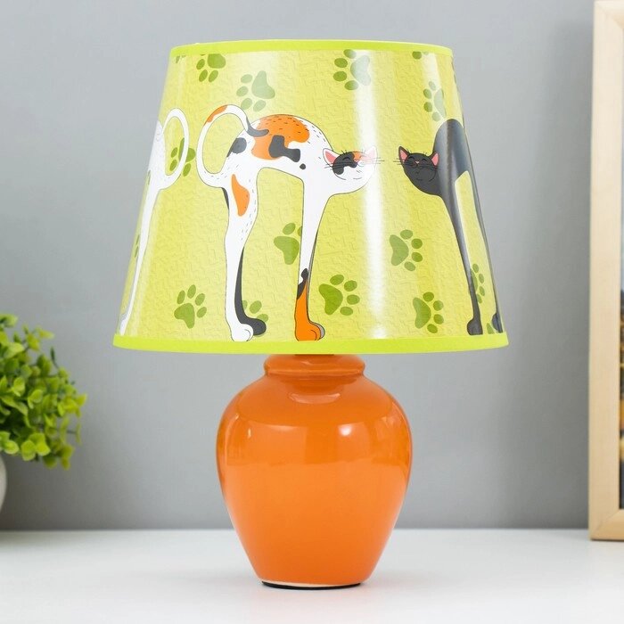 Настольная лампа "Котики" Е14 40Вт оранжевый от компании Интернет-гипермаркет «MOLL» - фото 1