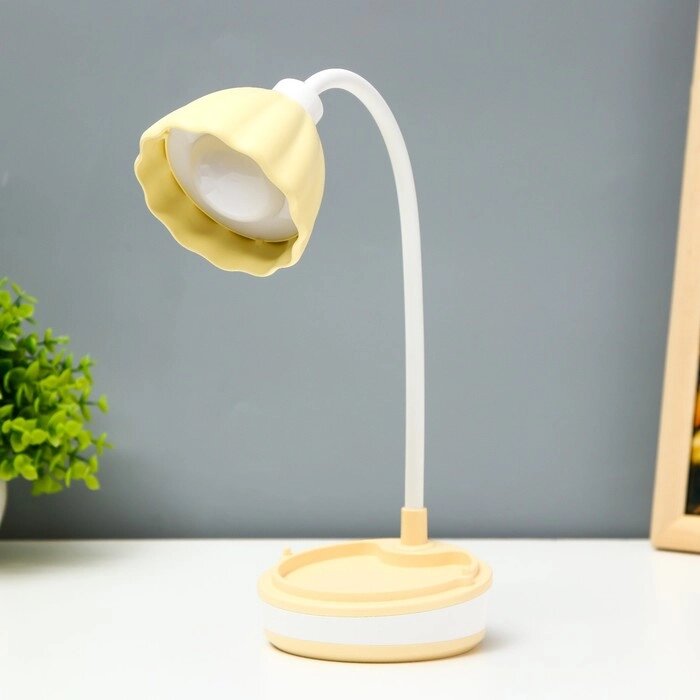 Настольная лампа "Лайни" LED 2Вт USB АКБ жёлтый 10,5x10,5x37 см от компании Интернет-гипермаркет «MOLL» - фото 1